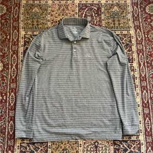 Rhoback Performance Long Sleeve Polo Shirt Men’s Medium Grey